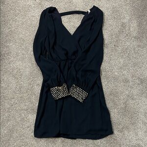 3/15$ 🛍️ Navy Dress with Studded Cuffs